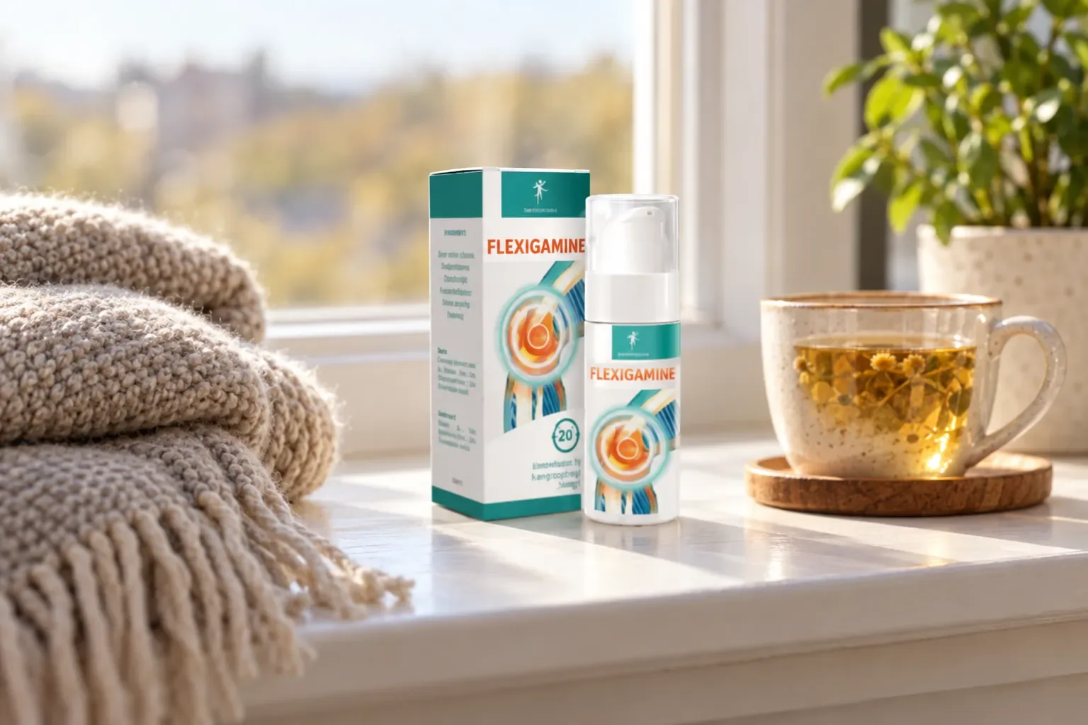 Flexosamine Gel — Verpackung im Alltag